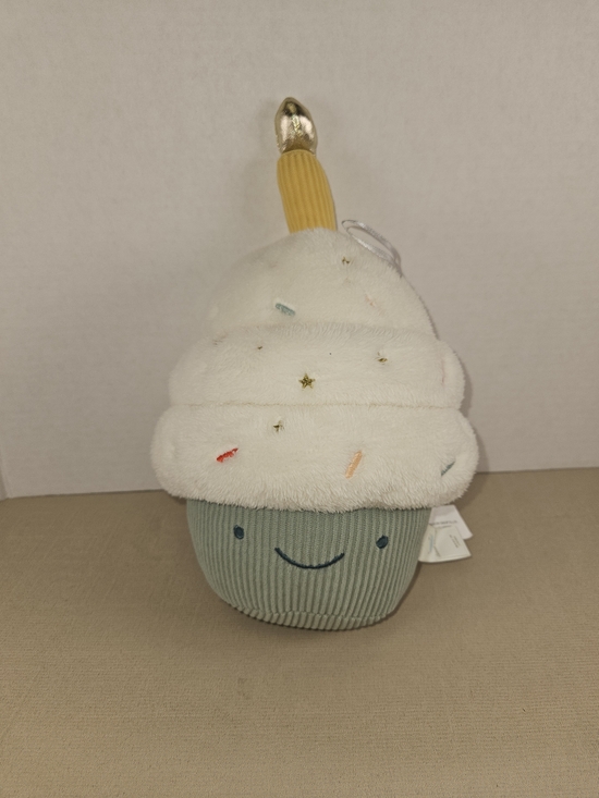 cloud island Other - cloud island Plush Cupcake Toy in White, Green, Yellow